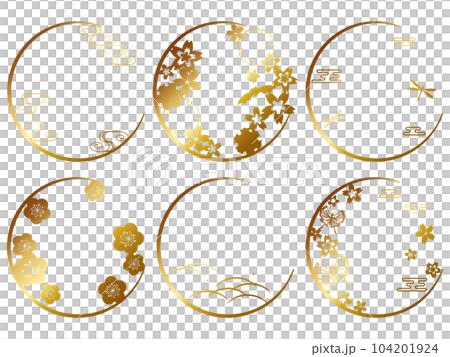 Set of 6 Japanese Pattern Frames Gold Set of 6 Japanese Pattern Frames Gold 104201924