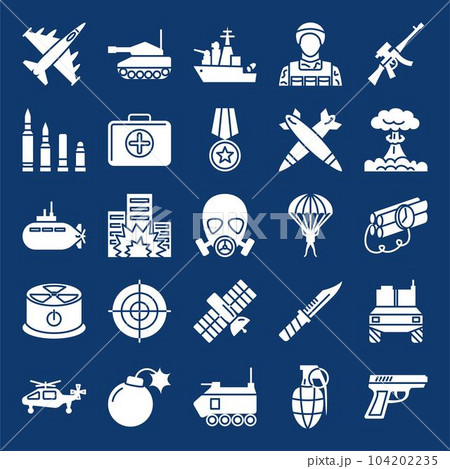 War and military weapons icon set 104202235