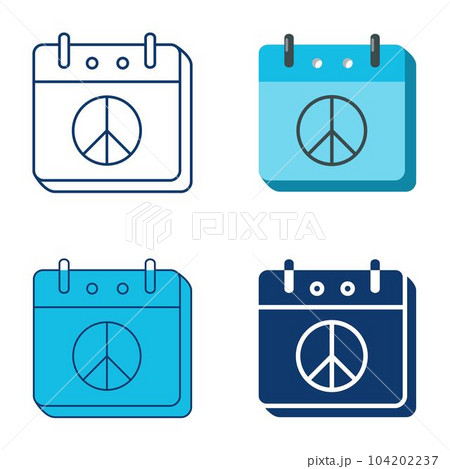 Calendar with peace sign icon set 104202237