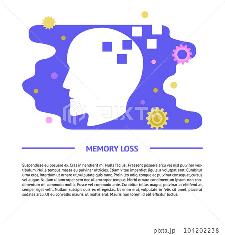Memory loss concept banner template in flat style 104202238