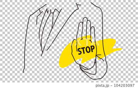 ストップを突き出すビジネスマン 104203097