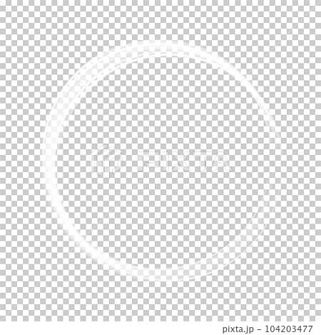 White Round shiny frame with lights and glow light sparkle. Abstract luxury light ring. Dust. Swirl effect. PNG 104203477