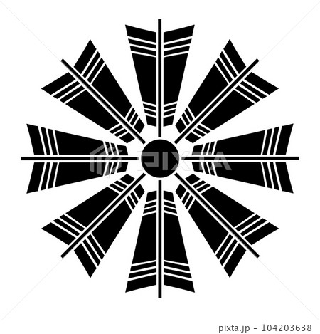 徳川十六神将 服部半蔵の家紋 矢車のイラスト素材 [104203638] - PIXTA