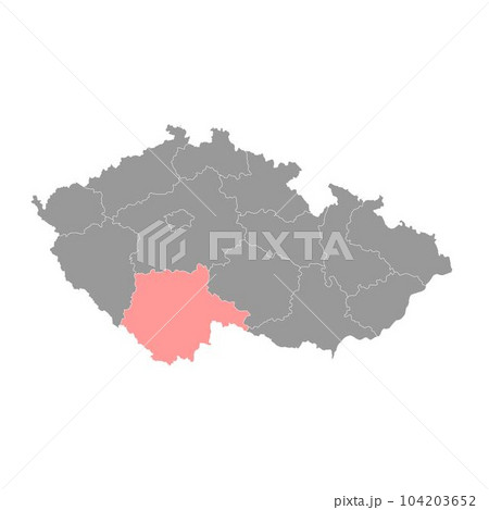 South Bohemian region administrative unit of the Czech Republic. Vector illustration. 104203652