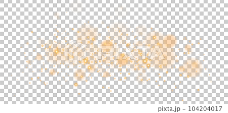 Golden shining bokeh lights with glowing particles on transparent background. PNG. Golden shining bokeh lights with glowing particles on transparent background. PNG. 104204017