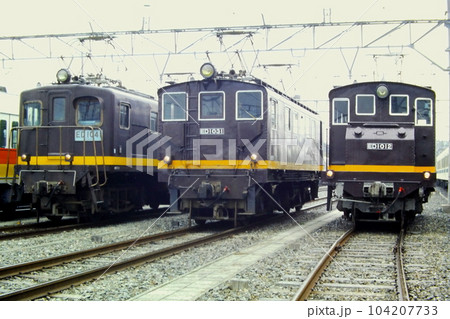 小田急の電気機関車3両、ED1041、ED1031、ED1012、1984年4月8日、海老名車両基地 小田急の電気機関車3両、ED1041、ED1031、ED1012、1984年4月8日、海老名車両基地 104207733