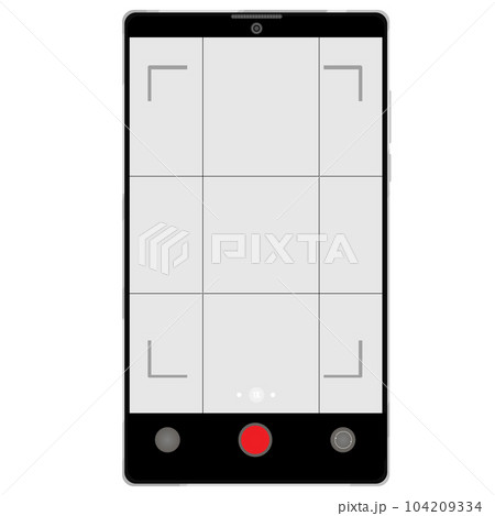 Phone camera viewfinder, screen interface view template video cam. Smartphone app frame isoleted 104209334