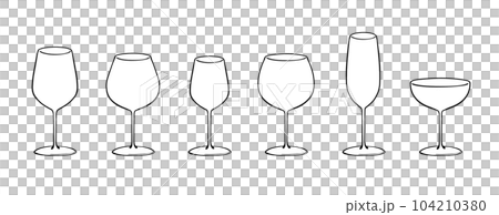 酒杯類型的插圖集 酒杯類型的插圖集 104210380