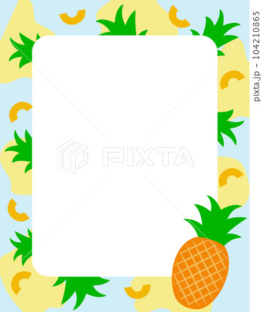 Vector illustration. Pineapple frame on a blue background 104210865