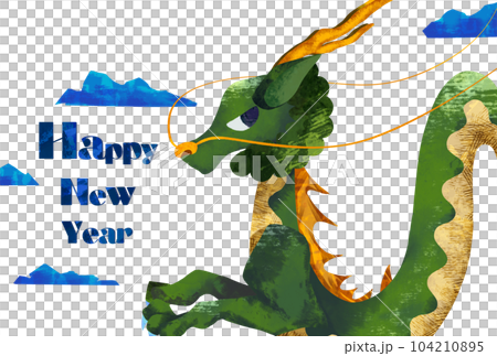 2024年賀状イラストハッピーニューイヤーロゴあり（ベクターあり） 104210895