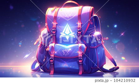Drawing of school satchel, backpack for books and textbooks, school year, the concept of school education 104210932