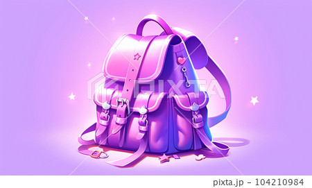 Drawing of school satchel, backpack for books and textbooks, school year, the concept of school education Drawing of school satchel, backpack for books and textbooks, school year, the concept of school education 104210984