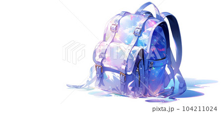 Drawing of school satchel, backpack for books and textbooks, school year, the concept of school education Drawing of school satchel, backpack for books and textbooks, school year, the concept of school education 104211024