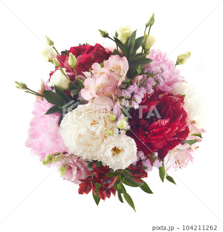 Original flower bouquet isolated on white background 104211262