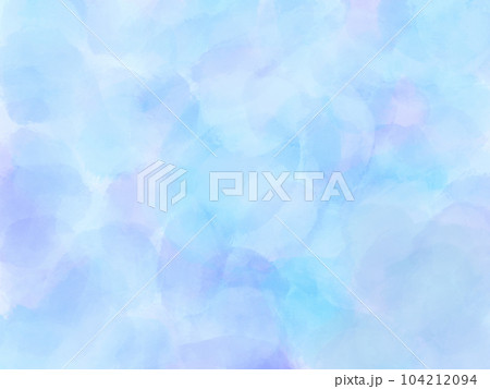 水彩風の筆跡が残るペイント:水色 水彩風の筆跡が残るペイント:水色 104212094