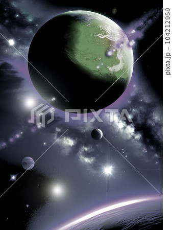 galaxy in a free space. 3D rendering 104212969