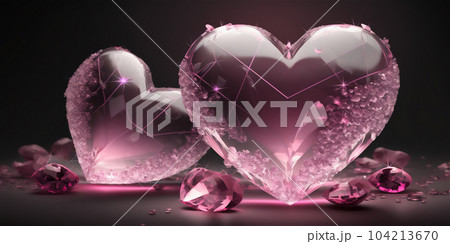 St Valentines background with crystal pink hearts St Valentines background with crystal pink hearts 104213670