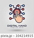 Digital hand  Vector Illustration of Vibrant Abstract Logo Design Elements 104214915