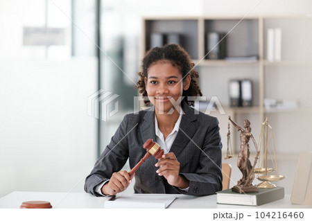 African American woman Lawyer Or Judge. Legal And Justice 104216460