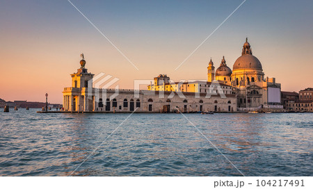 The Grand Canal in Venice with the Santa Maria della Salute basi 104217491
