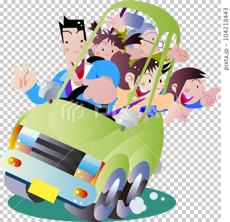 家族で楽しいドライブ 104218443