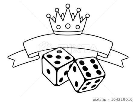Playing dice illustration. Game craps image. Casino and betting background. 104219010