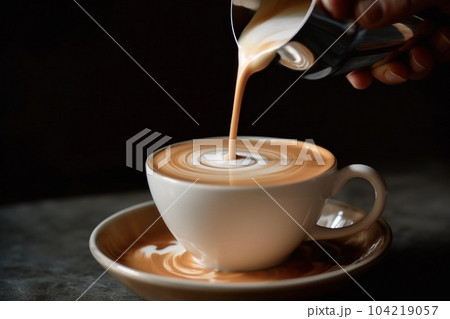 Cappuccino coffee background. Illustration AI Generative Cappuccino coffee background. Illustration AI Generative 104219057