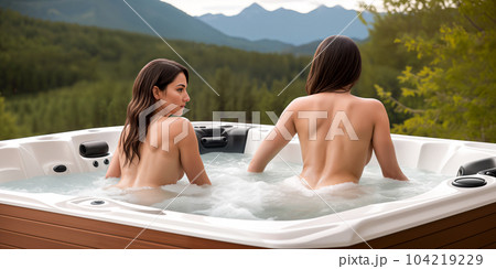 Sexy naked brunette woman or girl with long - Stock Illustration  [104219229] - PIXTA