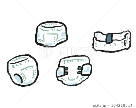 いろいろなおむつのイラストセット 104219314