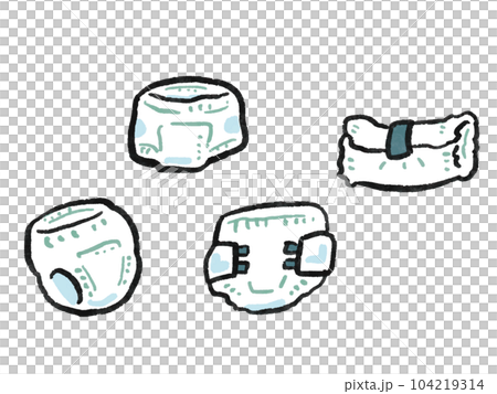 いろいろなおむつのイラストセット 104219314