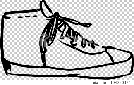 從手寫的側面看運動鞋 104220374