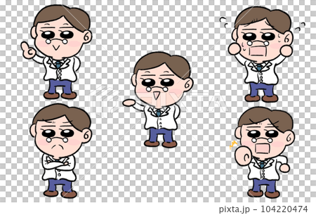 Male doctor facial expression set 104220474