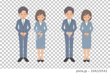 商務人士鞠躬道歉手勢/響應集 104220542