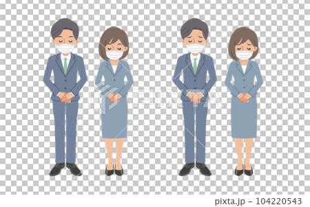 商務人士鞠躬道歉面具手勢/響應集 104220543