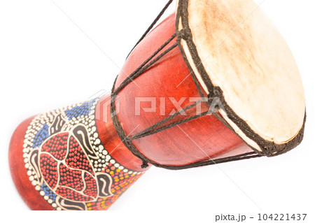African drum isolated on white background African drum isolated on white background 104221437