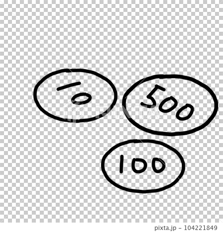 可愛的硬幣插畫 104221849