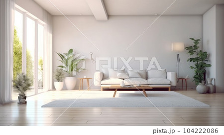 Large luxury modern bright interiors Living room. 104222086