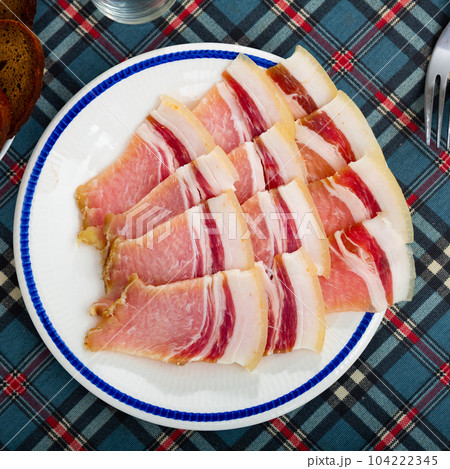 Pieces of raw pork lard Pieces of raw pork lard 104222345