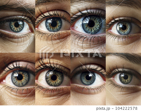 若い女性の目元のコラージュ「AI生成画像」 104222578