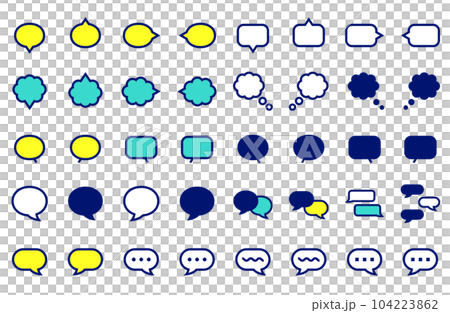 Vector icon set of speech bubbles of various shapes 104223862