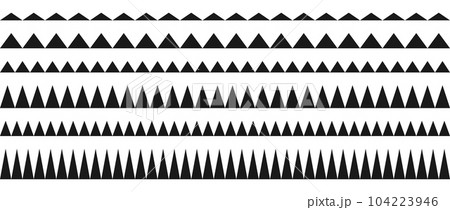 Zig zag border pattern set. Repeating wavy lines collection. Graphic design elements for decoration, banner, poster, template. Vector Zig zag border pattern set. Repeating wavy lines collection. Graphic design elements for decoration, banner, poster, template. Vector 104223946