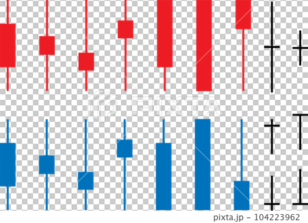 色々なローソク足のイラストセット 104223962