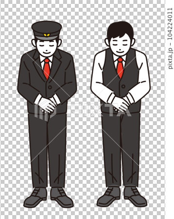 Bowing taxi driver vector illustration material / sightseeing / recruitment 104224011