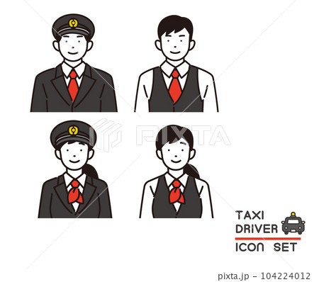 タクシー運転手の上半身のベクターイラスト素材／観光／求人 104224012