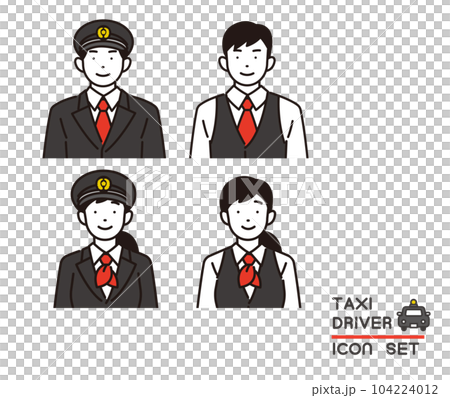 タクシー運転手の上半身のベクターイラスト素材／観光／求人 104224012