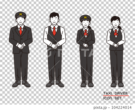 タクシー運転手のベクターイラスト素材/観光/求人 タクシー運転手のベクターイラスト素材/観光/求人 104224014