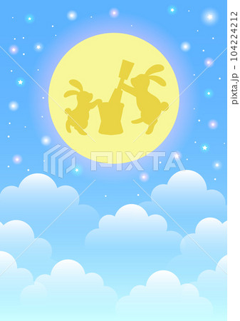 月うさぎのいる青いメルヘンゆめかわ世界タテ 月うさぎのいる青いメルヘンゆめかわ世界タテ 104224212