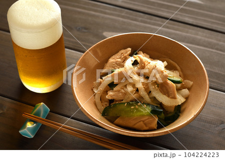 新玉ねぎと鶏ささみの和え物 新玉ねぎと鶏ささみの和え物 104224223