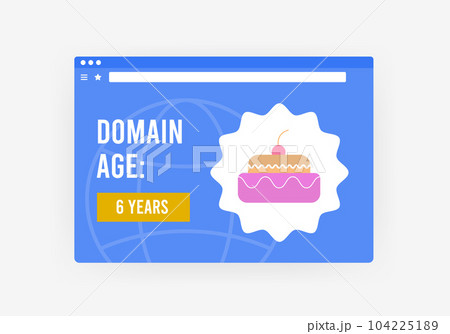 Domain Age - SEO search engine rank factor concept. Website domain age checker vector illustration 104225189