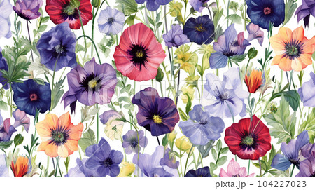 Painting with flowers, botanical concept, greeting card, floral print printable Painting with flowers, botanical concept, greeting card, floral print printable 104227023